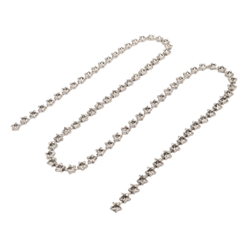 1 Yard Star Rhinestone Trim Chain 0.4in Width DIY Cuttable