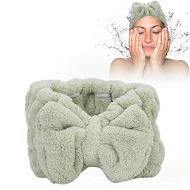 Banda para el Cabello de Vellón Coralino, Maquillaje Cosmético Lavado Spa, Absorción de Agua Fuerte, Bowknot Toalla para el Cabello (#1)