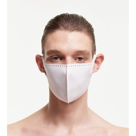 LOOKA | Protective Fashion Air Mask | Washable and Reusable | Comfortable | LONG BLACK LOGO WHITE (Medium)