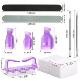 Teenitor Gel Nail Polish Remover Kit - Nail Clips, Remover Pads, Cuticle Peel...