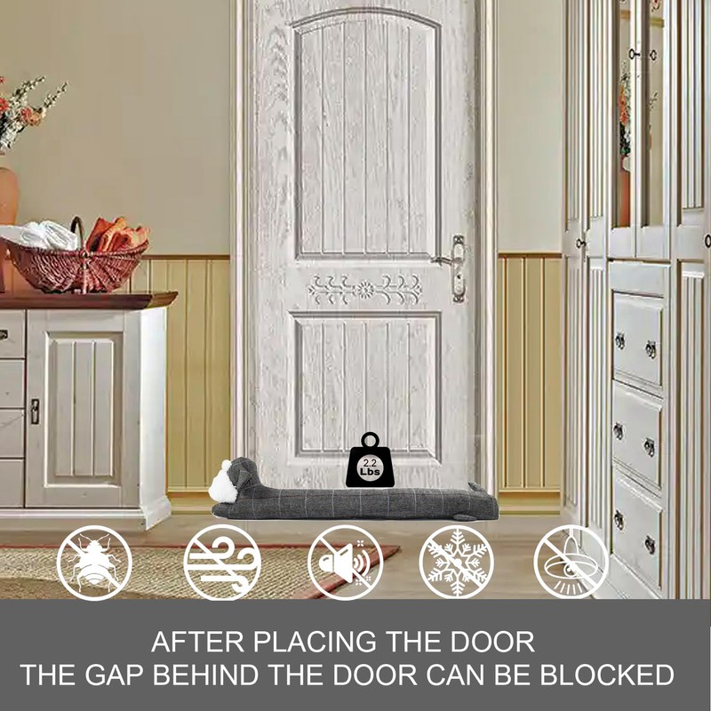 Animal Under Door Draft Stopper-Decorative Weighted Noise Blocker for Doors