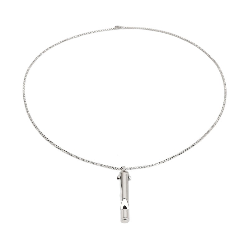 Whistle Pedant Necklace Reduce Anxiety Cylindrical Deep Breathing Stress Relief