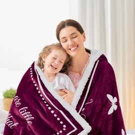 Mothers Day Gifts for Mom, Wearable Hoodie Blanket for-Mothers, Mom blanket Gifts from Daughter, Son, Husband, Sherpa Fleece Mother Blankets, Soft Birthday, Wife, Mama, red