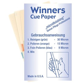 Unbekannt Professional cue care, Winners cue paper (set). Micro sandpaper