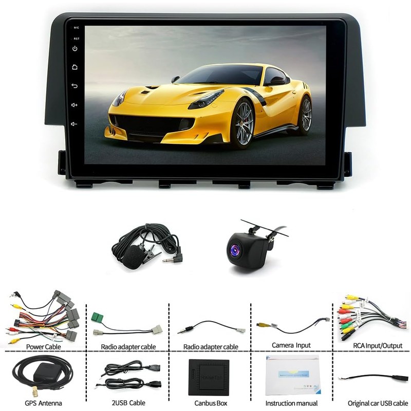 4G+64G Car Stereo for Honda Civic 2016 2017 2018 2019