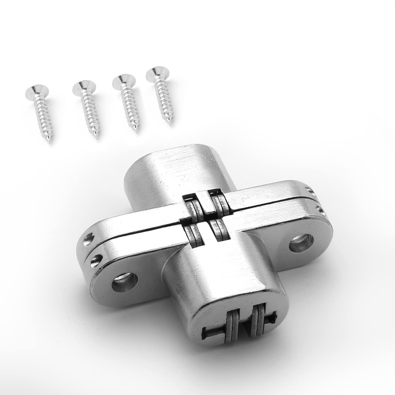Rierdge 1-3/4" Hidden Hinge Stainless Steel 180 Degree Invisible Cross