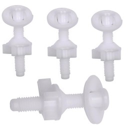 4PCS Toilet Seat Hardware Kit - Plastic Bolts, Nuts, Washers & Hinge Screws for Fixing Toilet Seat & Lid