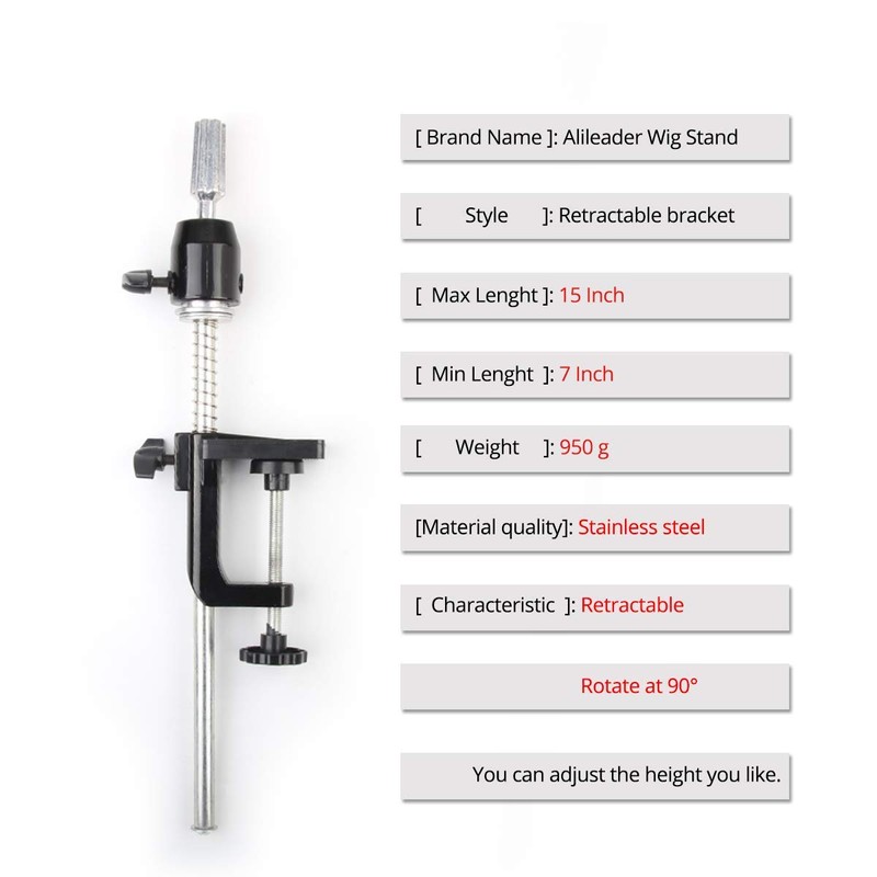 AliLeader Mannequin Head Clamp Stand Mannequin Head Table Clamp C