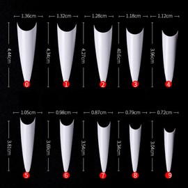 YIMART 500pcs Acrylic Medium Long Stiletto Nail Tips Easy Coffin Nails Sharp False Nail Art Tips For Nails Salon (White)