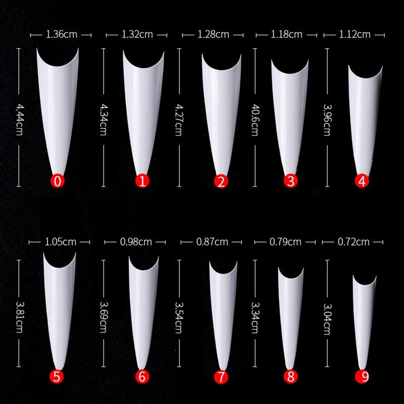 YIMART 500pcs Acrylic Medium Long Stiletto Nail Tips Easy Coffin