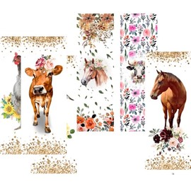 Farm Animal Pens 8PC Chicken Pig Horse Gel Ink Pen Fine Point Smooth Writing Black Set Kawaii School Office Stationery Supplies Fun Cow Print Bulk Gifts for Women Kids Teachers Birthday Party Favors