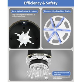 EiLVEEY Fabric Shaver, Electric Lint Remover Rechargeable with LED Display, 6-Leaves Blades, 3-Speeds Adjustment, Sweater Shaver to Remove Fuzz, Lint, Pills for Clothes and Furniture, Black