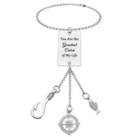 Valentines Gifts Hanging Ornament for Boyfriend Fiance Husband You are The Greatest Catch of My Life Car Mirror Hanging Accessories for Men Anniversary Christmas Birthday Gift