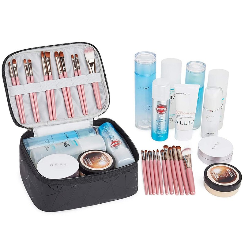 Makeup Bags Double Layer Travel Cosmetic Cases Make up Organizer