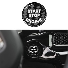 Zufoty ​​​​​Car Push Start Button Cover, Car Ignition Button Cover, Carbon Fiber Car Engine Start Stop Button Cover Protector, Universal Car Ignition Button Cover Car Accessories for Cars (Black)