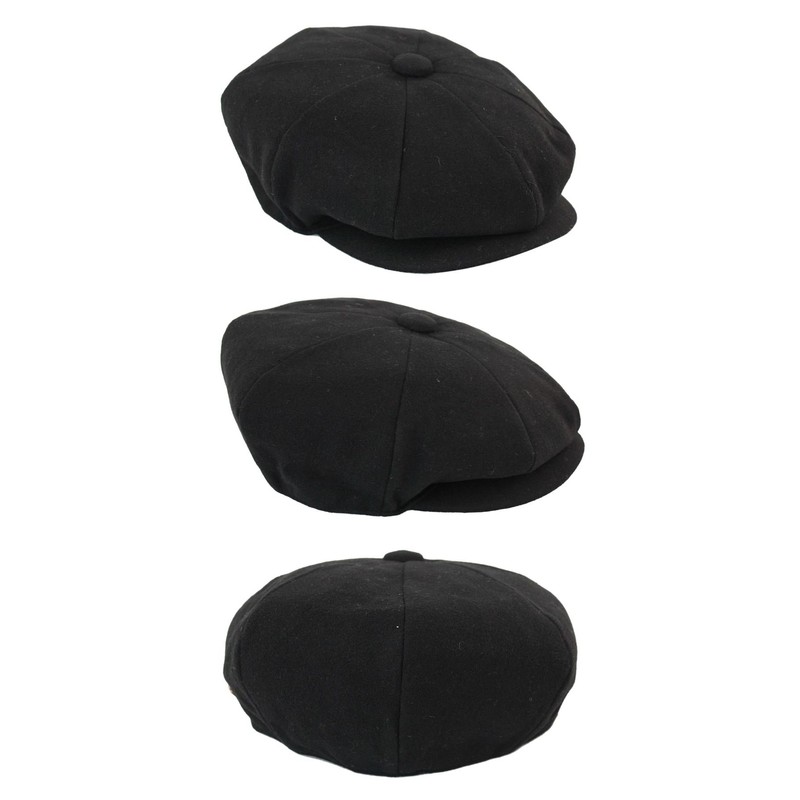 TruClothing.com Men's Herringbone Tweed Design Grandad Style Hat, black