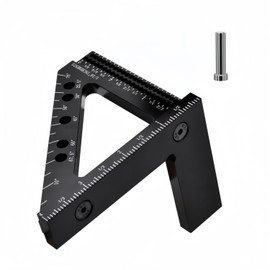 YZCHAIN Carpenter Square 3D Measuring & Marking Ruler, Accurate 45 & 90 Degree Woodworking Square, Framing Square Tool with Angle Position Pin for Carpentry Projects, Black