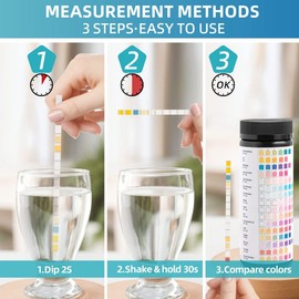 Daiilg Drinking Water Test Kit Strip 17 in 1 Water Test for Tap Well Water Hot Tub Test Strip Pool Test Strip