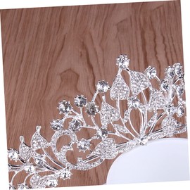 Mikinona Alloy Rhinestone Crown Hair Hoop Bridal Hair Accessory Silver Color Headwear for Women