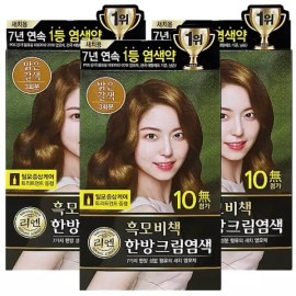 Rien 리엔 흑모비책 한방 크림 염색 120g 밝은갈색 3개 [리엔 흑모비책 염색크림 자연갈색 120g x 3개] Rien Black Hair Coloring Herbal Cream 120g Light Brown 3 Pack [Rien Black Hair Coloring Cream Natural Brown 120g x 3 Pack]