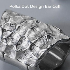 LADEMAYH 2Pcs Polka Dot Design 2g Ear Cuff Tunnels for Ears Gauges Body Jewelry, Silver Ear Hangers Dangle Gauge Earrings, Lightweight Hypoallergenic Stainless Steel Ear Tunnels Stretcher Expander