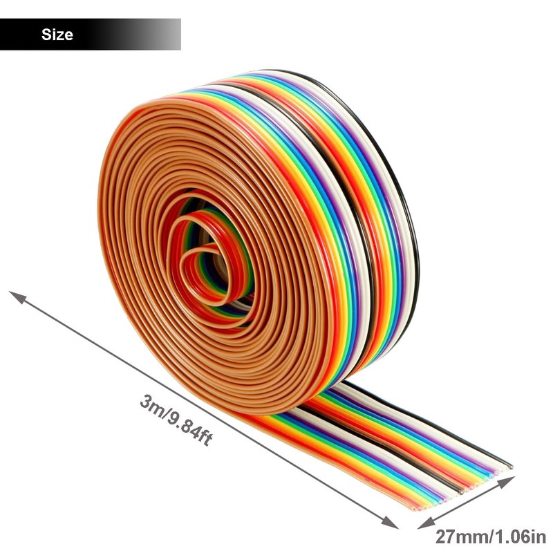 Youmile 20 Pin Rainbow Coloured Ribbon Cable 3 m /