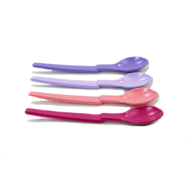 TUPPERWARE Children's Hanging Spoon Light Purple + Dark Purple + Pink + Pink Baby Spoon Plastic Spoon