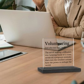 Appreciation Gifts for Volunteering, Volunteering Gifts Volunteer Week Thanksgiving Gifts for Volunteering, Birthday Retirement Gifts for Volunteer Acrylic Desk Decorative Signs PlaquesVPS383