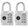 4 Digit Combination Locks 2 Pack - Weatherproof Padlock with