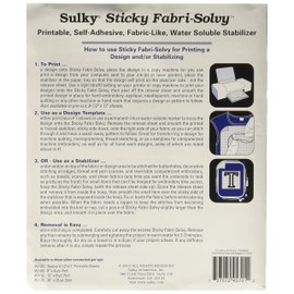 Sulky Fabri-Solvy stabilizer, 20" x 36", White