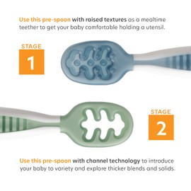 NumNum Baby Bowl & 2 Pack GOOtensils Baby Spoons, Suction Bowls for Baby 4+ Months, Extra Strong Non-Slip Suction, 100% Food-Grade Silicone, BPA-Free, Microwave & Dishwasher Safe (Green/Blue)