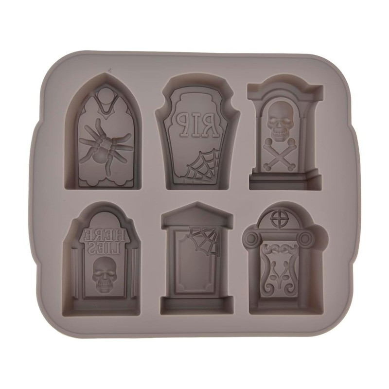 Molde de silicona con 6 tumbas ideal para halloween paratus