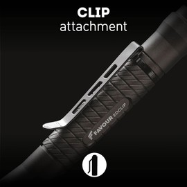 Favour LED Torch with Clip Holder, 250 Lumens, 2 Light Modes, Shockproof and Waterproof IP66, Compact and Lightweight, Ideal for Toolbox, Work and Hobby