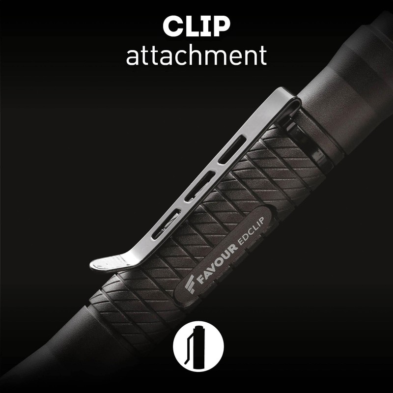 Favour LED Torch with Clip Holder, 250 Lumens, 2 Light