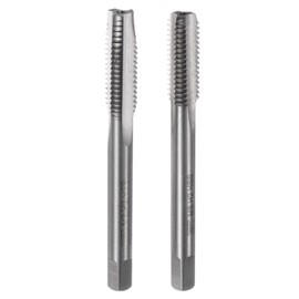 sourcing map 2pcs Metric Hand Tap Set, M8 x 1.25 Taper/Plug Thread Screw Taps, High Speed Steel Hand Threading Tapping Tool Kit