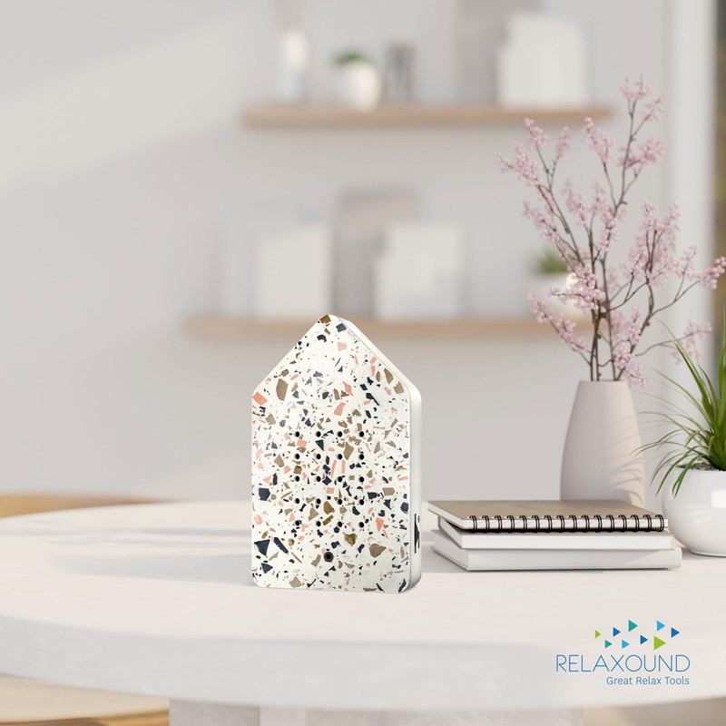 RELAXOUND Original Birdybox Toffee Terrazzo - Modern Bird Singing Box