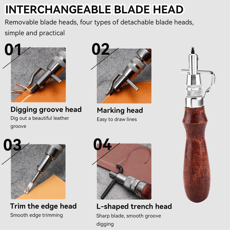 Leather Seam Groover, Leather Planer Leather Groover, Leather Tool Seam