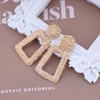 Yheakne Boho Raised Square Drop Earrings Gold Textured Square Earrings