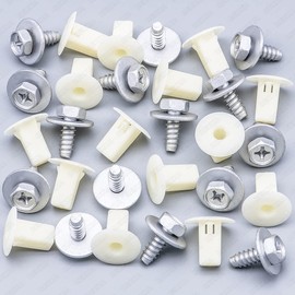 Rexka 15 Sets Rocker Panel Molding Screw Grommet Kit for Nissan Infinit 01466-00261 350Z 370Z Juke Kicks Leaf Leaf Rogue EX35 FX35 FX37 FX50 G35 QX70