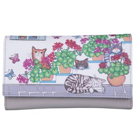 Mala Leather Santorini Cats RFID Matinee Purse