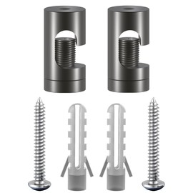 OASHISU Pack of 2 Aluminium Alloy Surface-Mounted Cable Holder for Lamp, Two-Piece Wall and Ceiling Pins for Textile Cables, Ceiling Mounting, Monkey Swing, DIY with Screws and Dowels, Grey