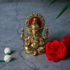 Desi Favors Brass Plated Ganesha Idol | Natural Gold Mini