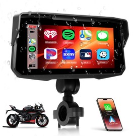 6.86 Inch Motorcycle Carplay Screen Rimoody with Wireless Carplay Android Auto for Car, Bluetooth, GPS Navigation, EQ, IP67 Waterproof Touchscreen, Mirror Link, Voice Control