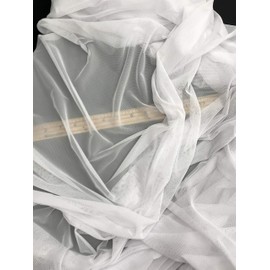Sal Tex Fabrics, Power Mesh 4-Way Stretch 60" Wide, Sells by The Yard, 1 Qty = 1 Yard (White)