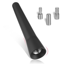 IANFAN Car Short Antenna, 2.56 inch Roof Mount Vehicle Antennae Replacement FM AM Universal Rubber Car Radio Antenna Mast with Screws for Most Cars SUVs(Black)