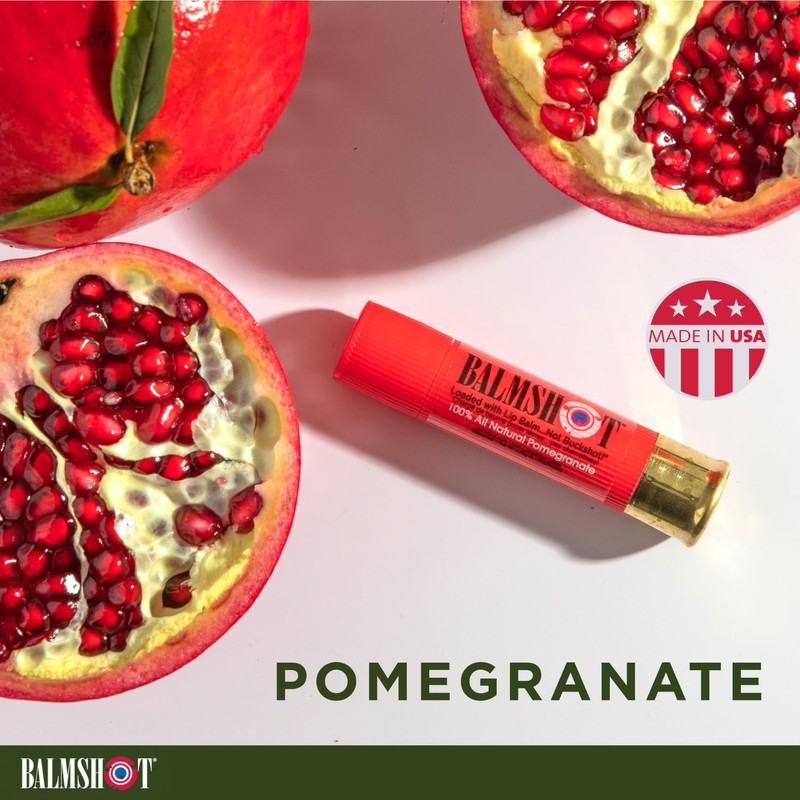 BALMSHOT Pomegranate Lip Balm SPF 15 (2-Pack) – Natural Beeswax