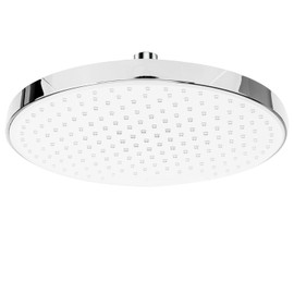 SparkPod - Cabezal de ducha de lluvia redondo de 10 pulgadas, cabezal de ducha de lluvia para montaje en techo o pared, cabezal de ducha de gran cobertura, rótula de latón con ajuste de 360°