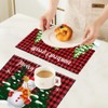 JAHEMU Christmas Place Mats Snowman Waterproof Non-Slip Place Mat Coaster