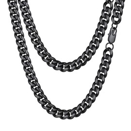 Prosteel Black Chunky Necklace Cuban Chain Big Gothic Goth Statement Necklaces Cool Men Women Mens Jewelry Xmas Gifts