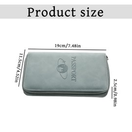 Bojueshaw RFID-Blocking Passport Holder,Slim Leather Travel Wallet,Travel Document Holder for Credit Card,Money,Boarding(Blue)